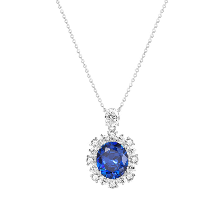 Sapphire Jewelry Set, Sapphire necklace, Sapphire ring, Sapphire earring