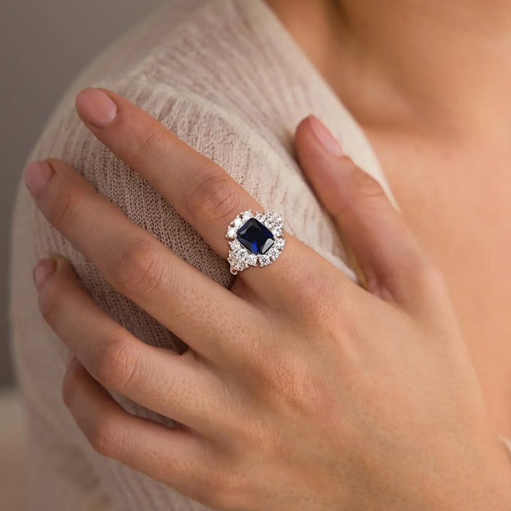 Sapphire ring,Sapphire  blue ring