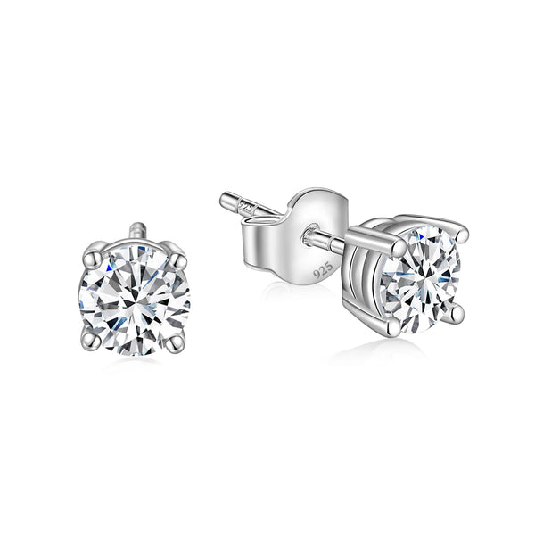 Classic Unisex 0.5CT Moissanite Stud Earrings in 925 Sterling Silver