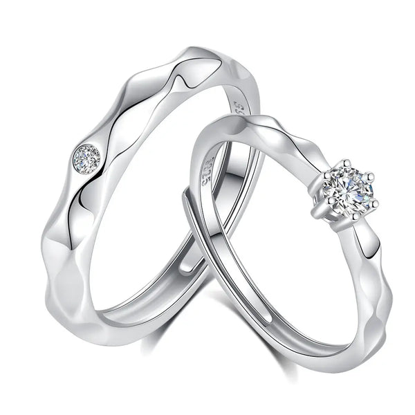 Simple Promise Rings for Couples in Sterling Silver