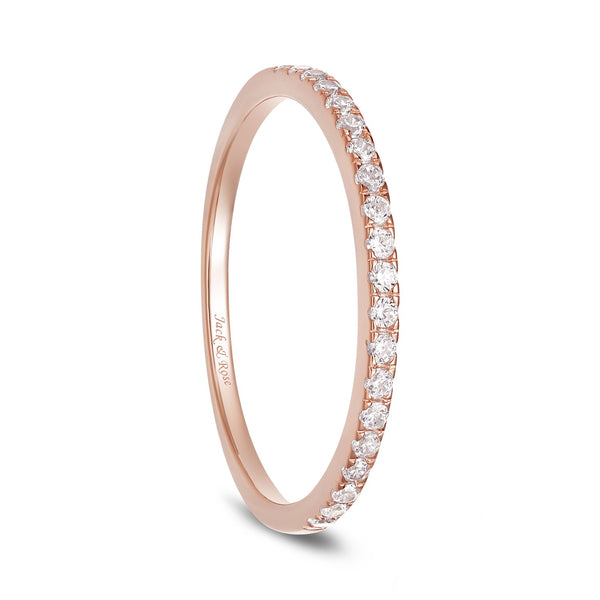 Rose Gold Cubic Zirconia Tiny Sterling Silver Rings for Women Eternity Stackable Engagement Bands