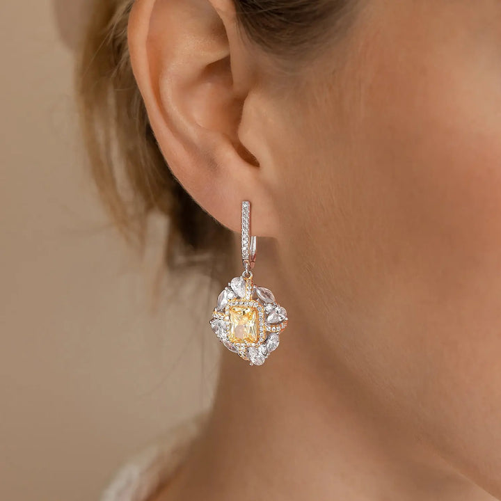 Yellow Sapphire Earrings in 925