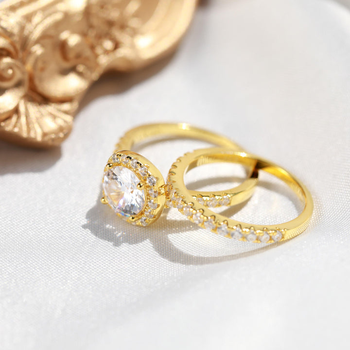 Affordable gold 1.2ct moissanite bridal sets