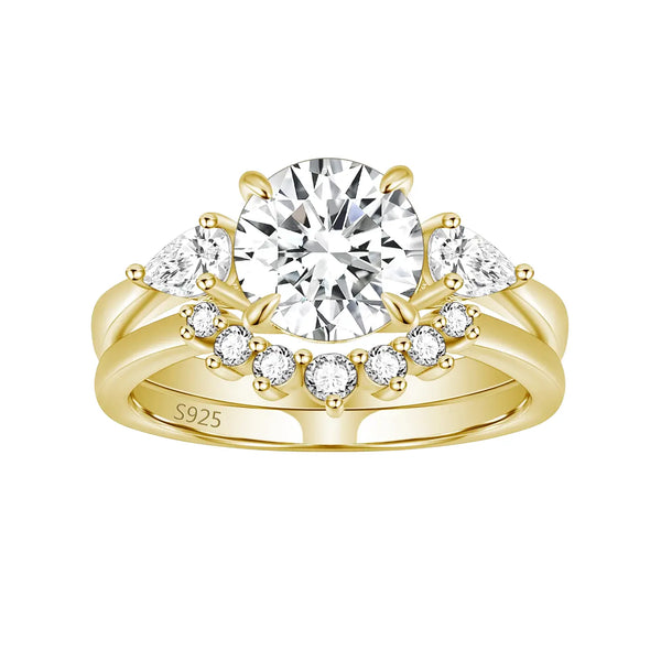 Affordable gold moissanite bridal sets
