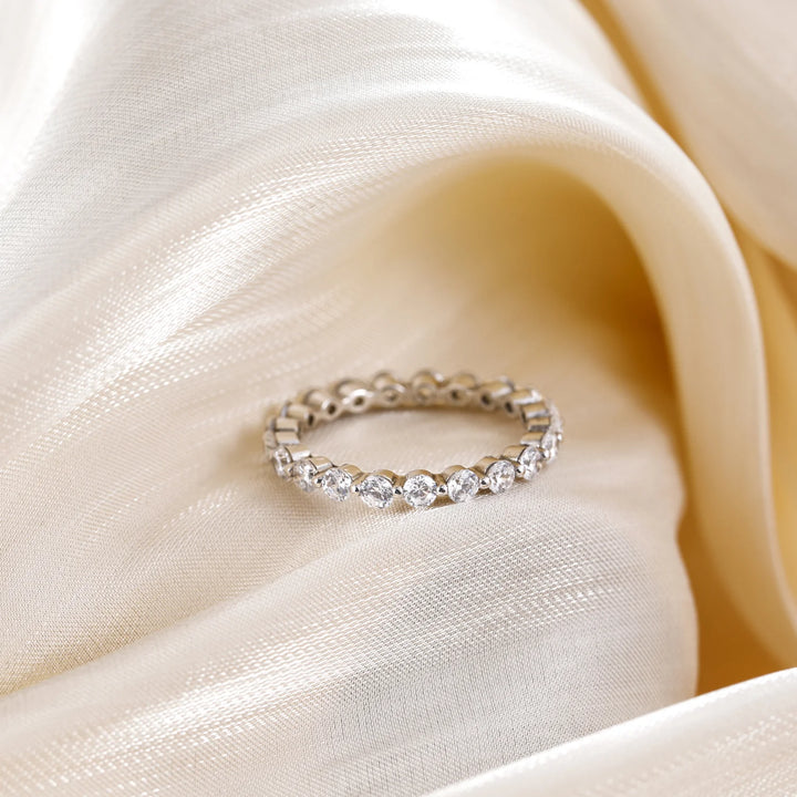 Affordable moissanite eternity band ring