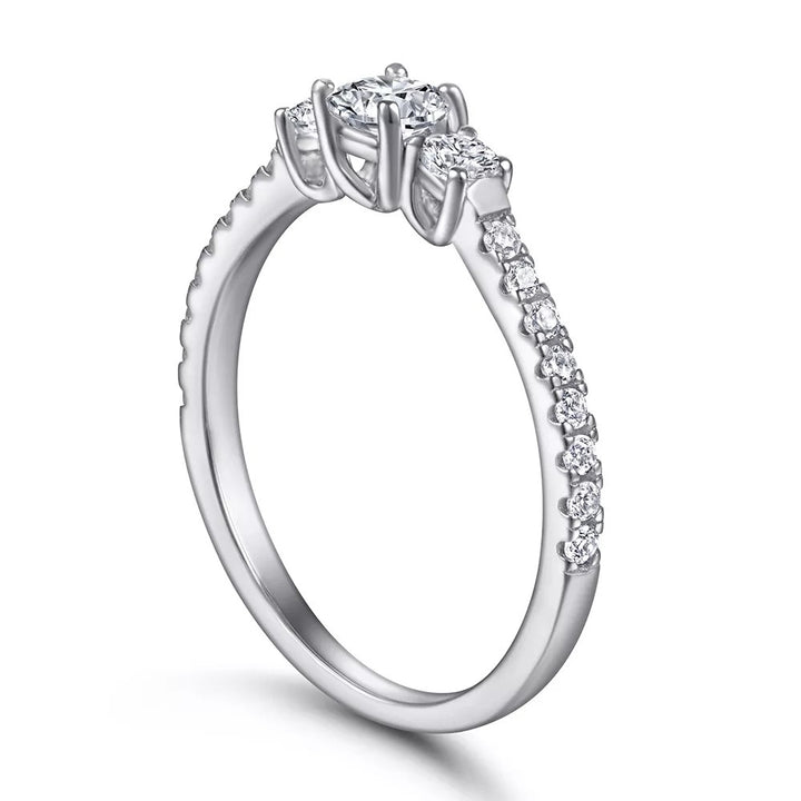 affordable three stone engagement ring