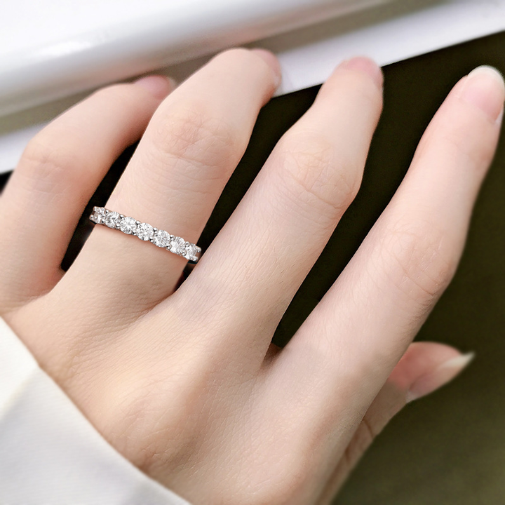 beautiful half eternity band ring