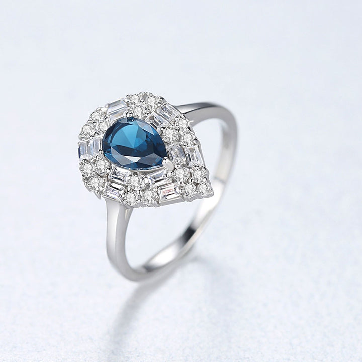 beautiful sapphire pear cut ring