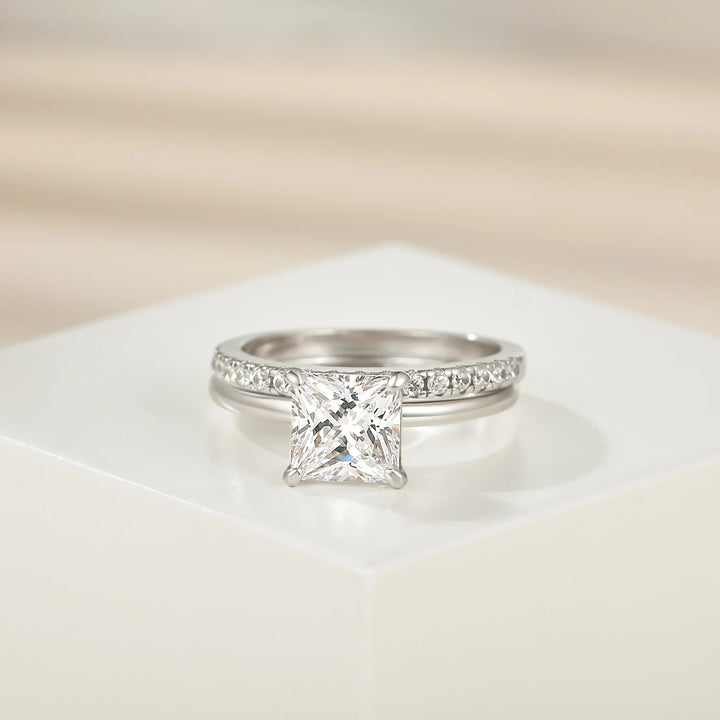 Brilliant 2.5ct moissanite wedding ring sets