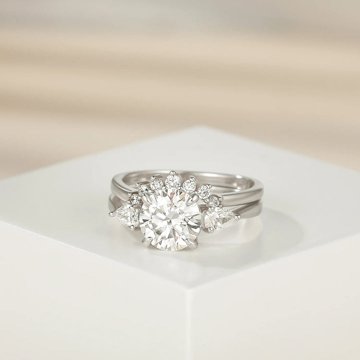 Brilliant moissanite non traditional engagement ring