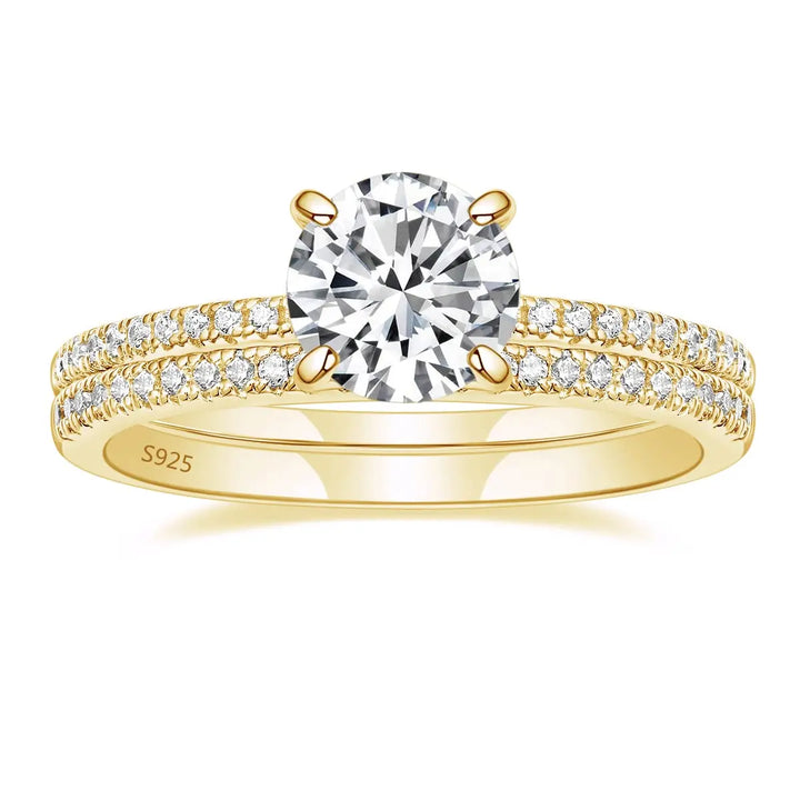 cheap gold 1.25 carats moissanite wedding ring sets