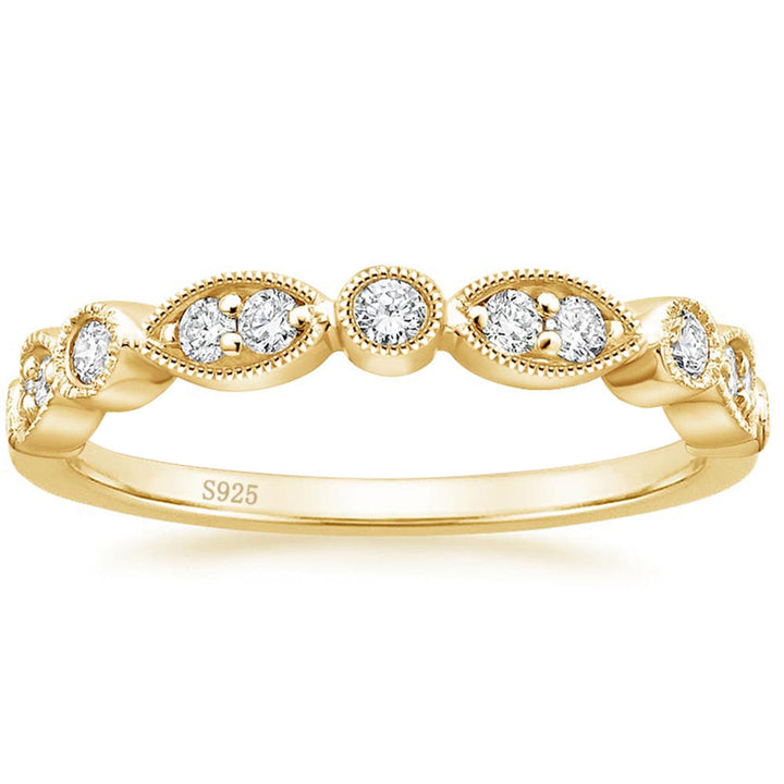 classic gold moissanite wedding ring