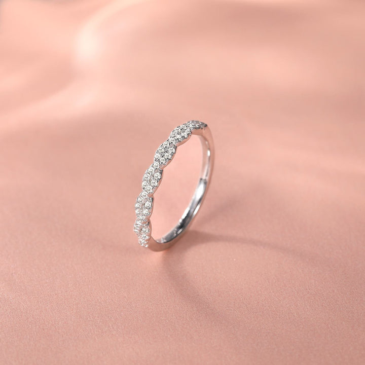 classic moissanite silver band ring