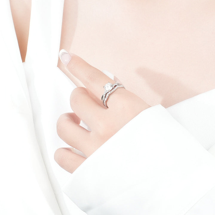 Classic moissanite wedding ring sets