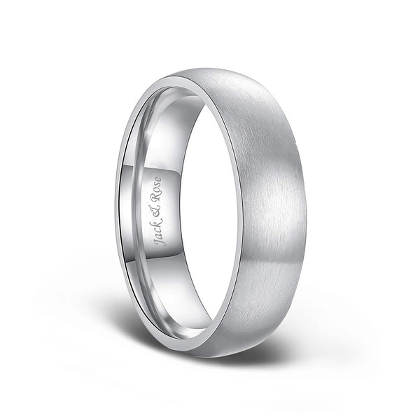 Dome Brushed Titanium Rings for Men 6mm 8mm