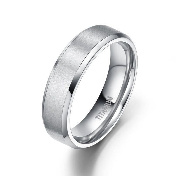 Brushed Matte Finish Titanium Wedding Engagement Rings for Men Women