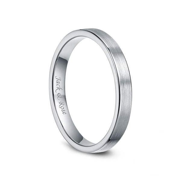 White Tungsten Womens Rings Brushed Flat Style 3mm