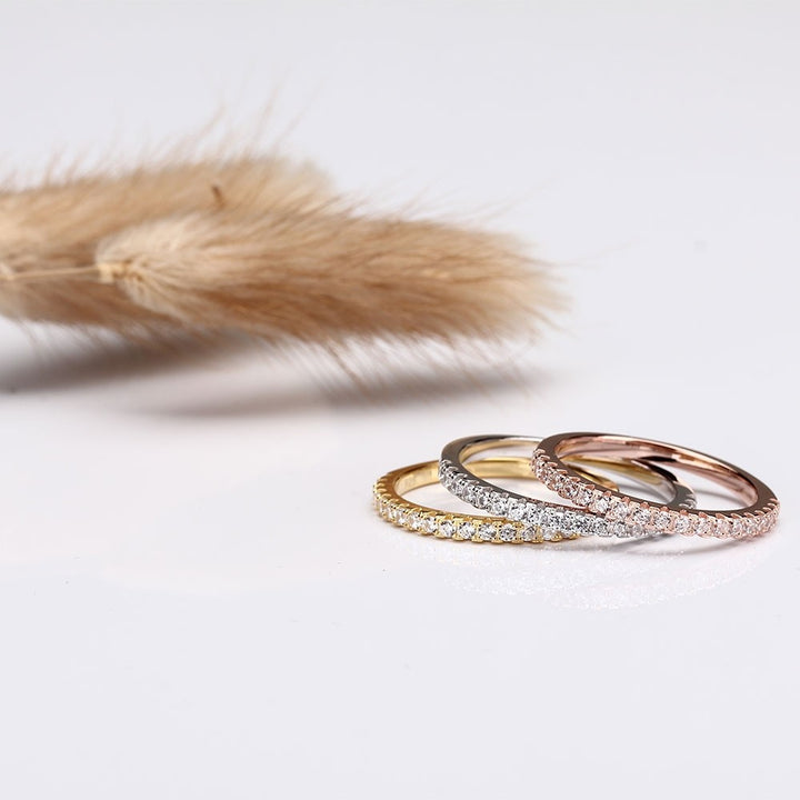 cubic zirconia half pave ring