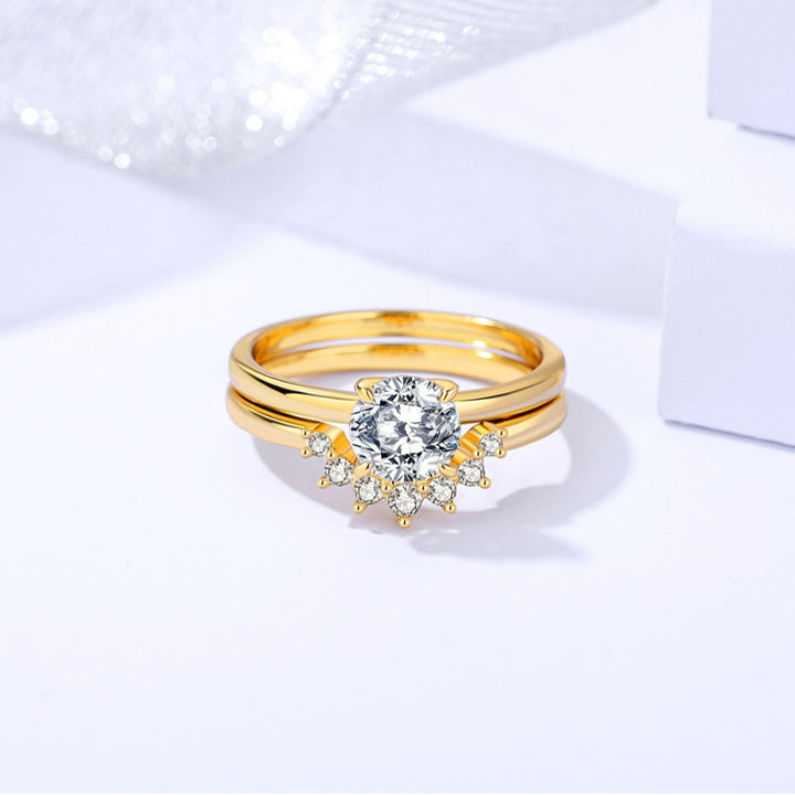 Dazzling 1ct moissanite wedding ring sets