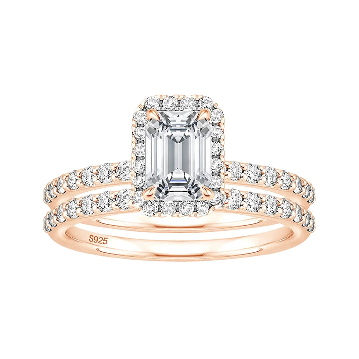 dazzling Rose gold Emerald Ring 