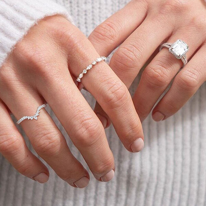 dazzling moissanite stackable wedding bands 