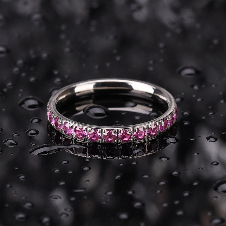 eternity band ring with cz in titanium