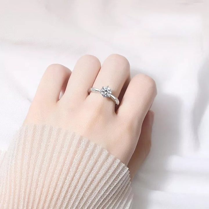 Fashion moissanite ring worn on hand