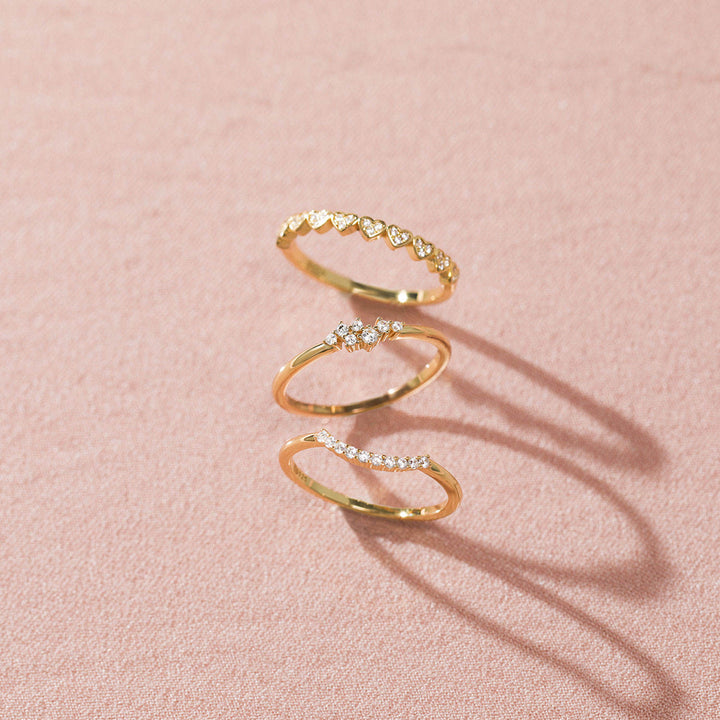 floral wedding band ring