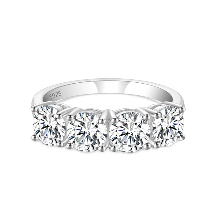 four 1/2ct moissanite half eternity band ring