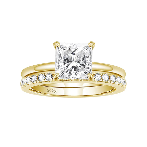 gold brilliant 2.5ct d color moissanite promise ring