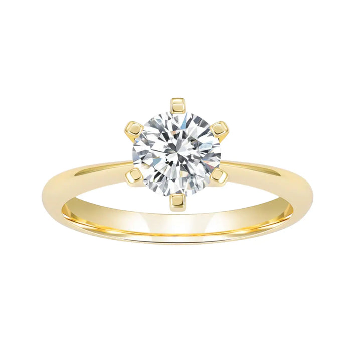 gold classic engagement ring in sterling silver