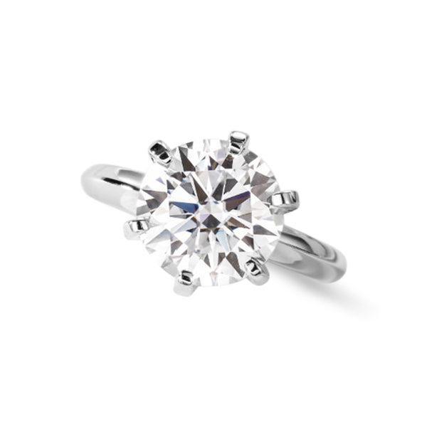 D Color 5 ct Large Moissanite Halo Engagement Ring
