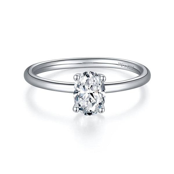 1 Carat Oval Cut Moissanite/High Carbon Diamond 925 Sterling Silver Engagement Ring for Women