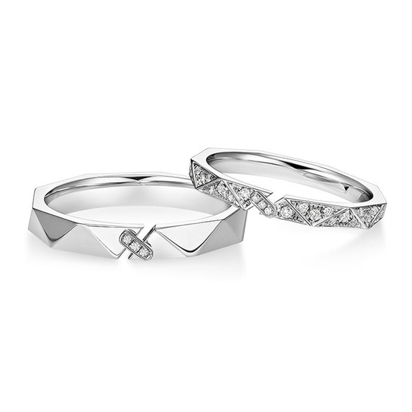 Niche Opening Adjustment 925 Silver Couple Ring