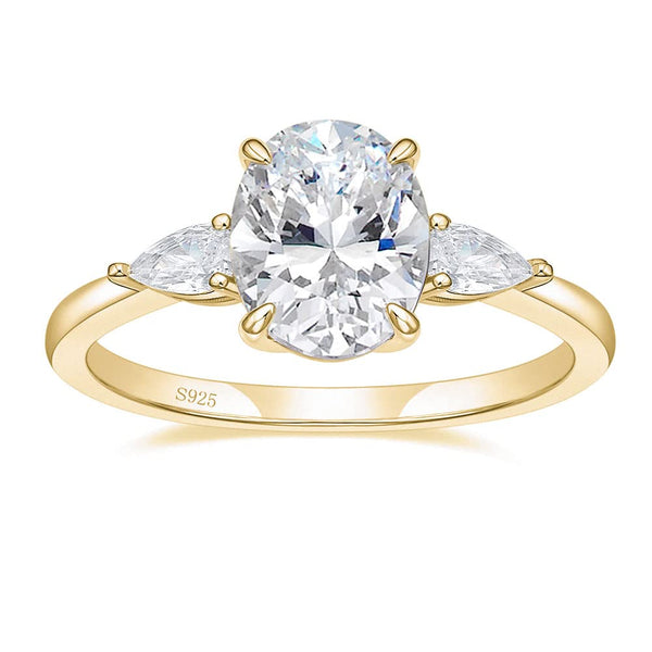 Unique Sterling Silver Sona Engagement Rings Oval Cut for Her