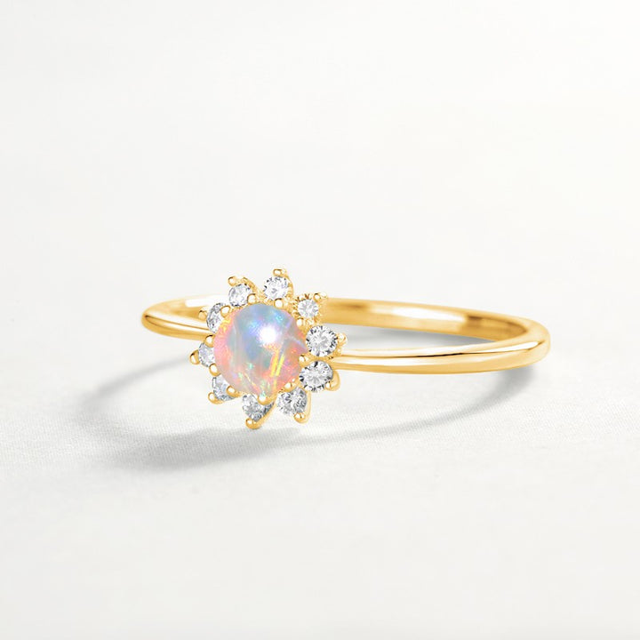 opal sunflower ring