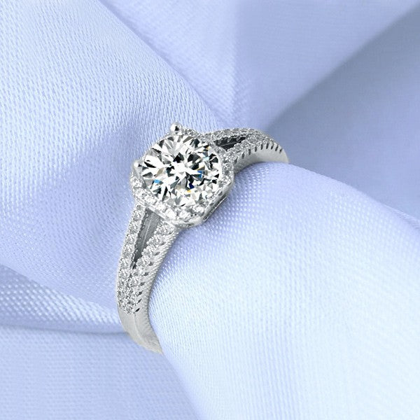 Pave ring with cubic zircon
