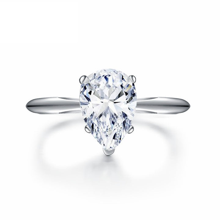 pear shaped engagement ring 2 carat sona diamond