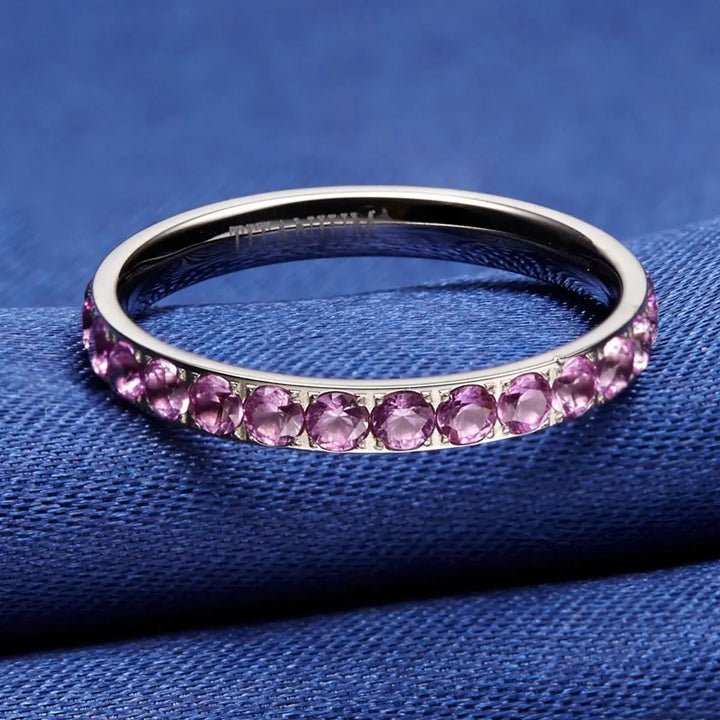 purple 3mm titanium band wedding ring