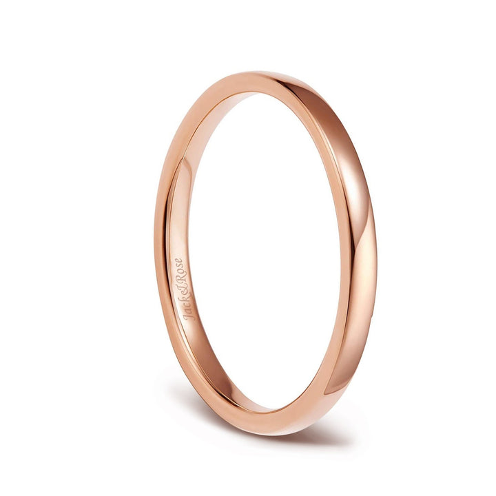 rose gold plain titanium band ring