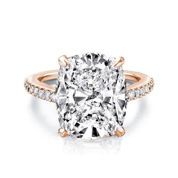 rose gold sona diamond engagement rings cushion cut 6 carat