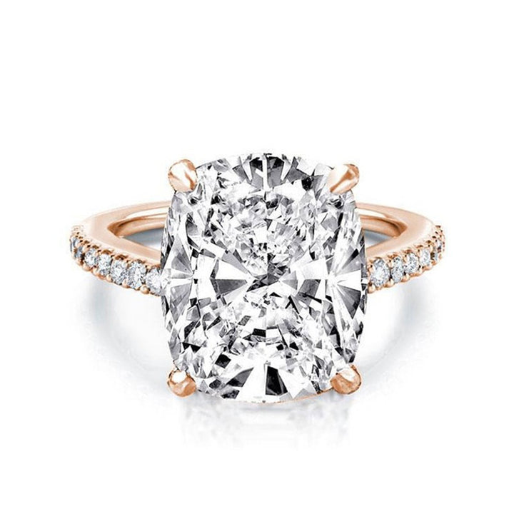 rose gold sona diamond engagement rings cushion cut 6 carat