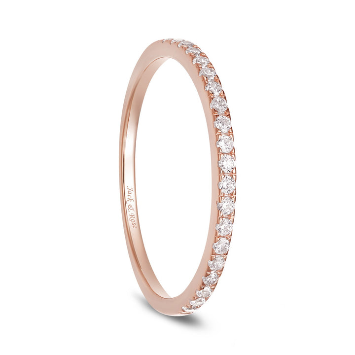 rose gold stackable silver band ring