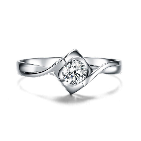 round cut sterling silver moissanite diamond rings angel kiss style