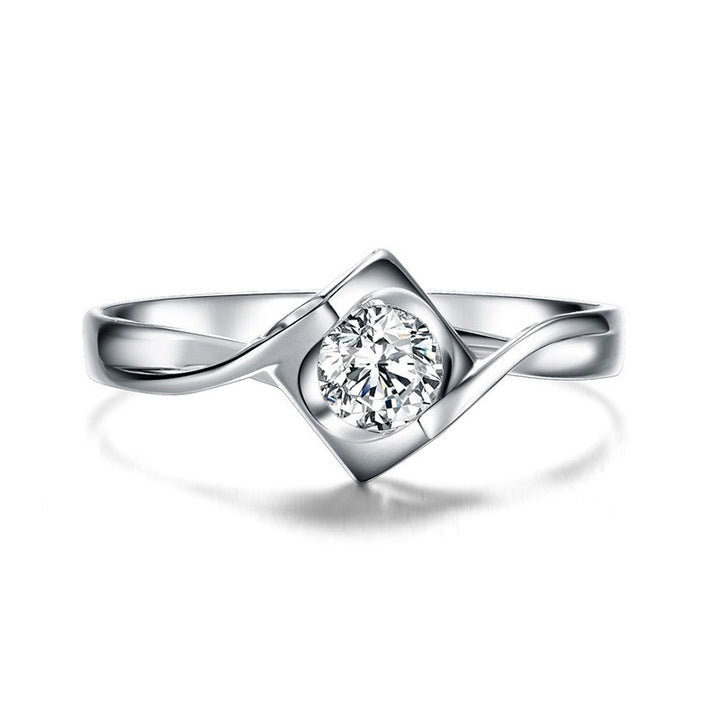 round cut sterling silver moissanite diamond rings angel kiss style