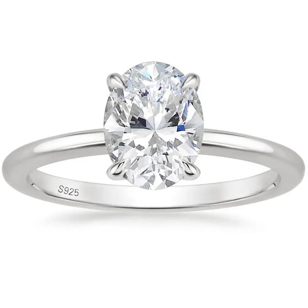 s925 oval cut 3ct moissanite engagement ring