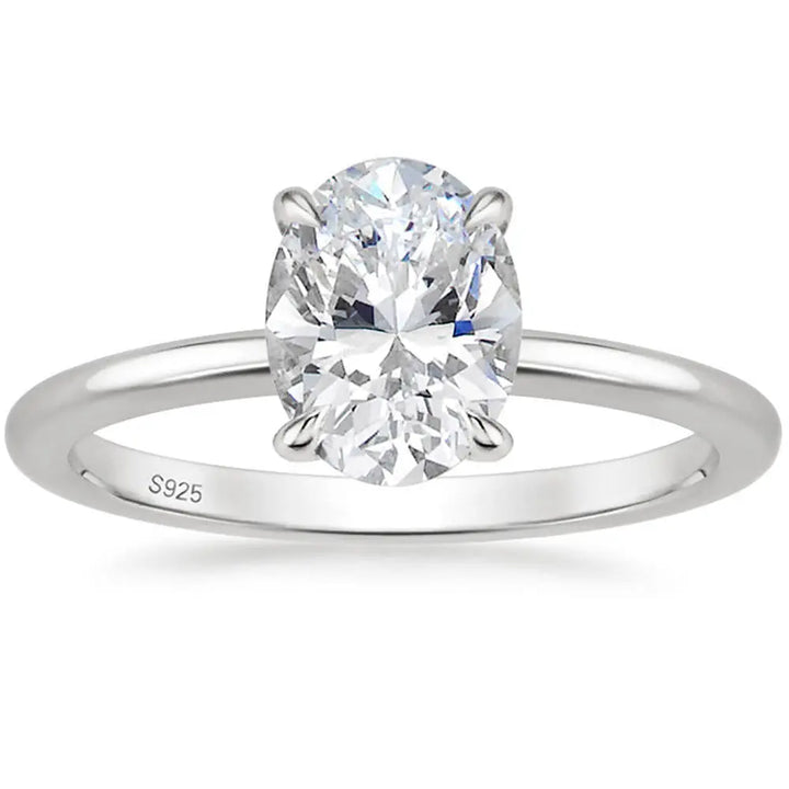 s925 oval cut 3ct moissanite engagement ring