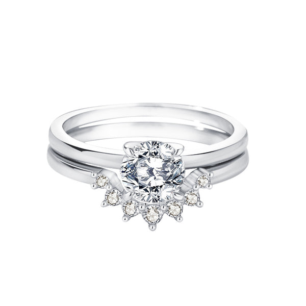 s925 silver daisy 1ct moissanite engagement ring