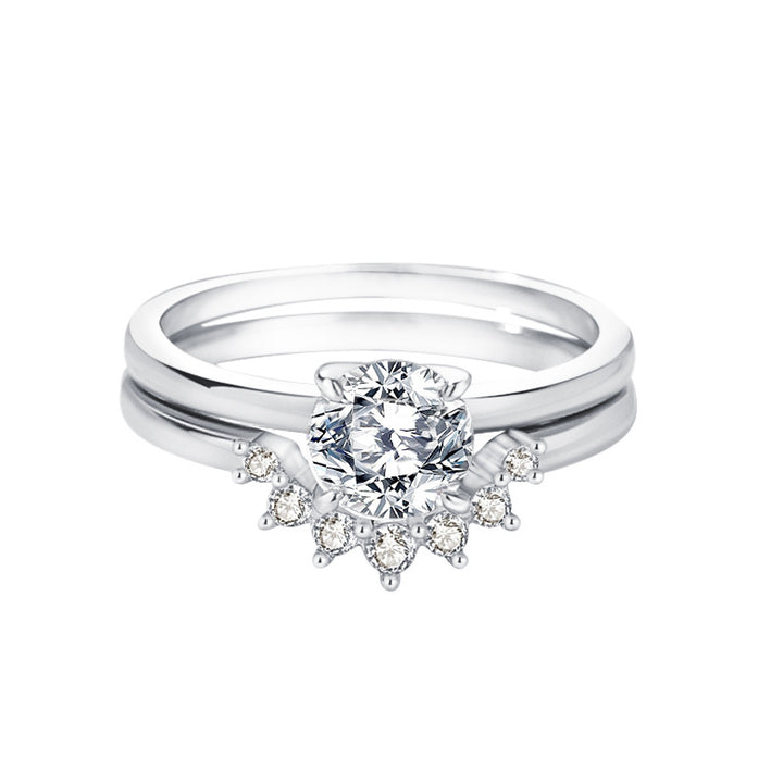 s925 silver daisy 1ct moissanite engagement ring