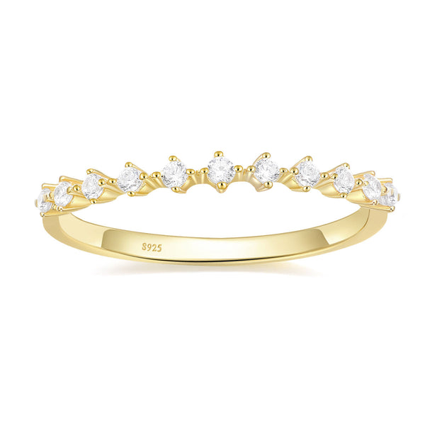 s925 silver gold moissanite wedding band